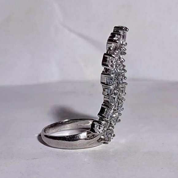 Size 7.75 Sterling Silver 925 Aquamarine Statement Ring ~7.7 grams - Picture 2 of 7